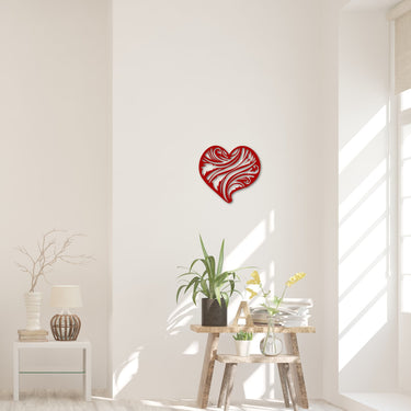 Feather Heart Decor | Heart Sign | Love Decor | Wedding and Valentine's Decor | Girls Room Decor | Metal Cutout Heart with Feather Pattern